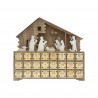 Rebecca Mobili Advent Calendar with 24 Drawers and Carved Wood Nativity Scene Christmas Decoration