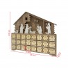 Rebecca Mobili Advent Calendar with 24 Drawers and Carved Wood Nativity Scene Christmas Decoration