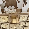 Rebecca Mobili Calendrier de l'Avent avec 24 Tiroirs et Crèche en Bois Sculpté Décoration de Noël