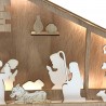 Rebecca Mobili Calendrier de l'Avent avec 24 Tiroirs et Crèche en Bois Sculpté Décoration de Noël