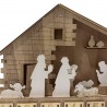 Rebecca Mobili Advent Calendar with 24 Drawers and Carved Wood Nativity Scene Christmas Decoration