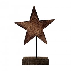 Rebecca Mobili Wood Star Brown with Stand Christmas Decoration