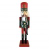 Rebecca Mobili Soldat Casse-Noisette Décoration de Noël en Bois 38 cm Chapeau Rouge