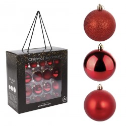 Rebecca Mobili Christmas Tree Balls Decorations 34 pcs Red Glass