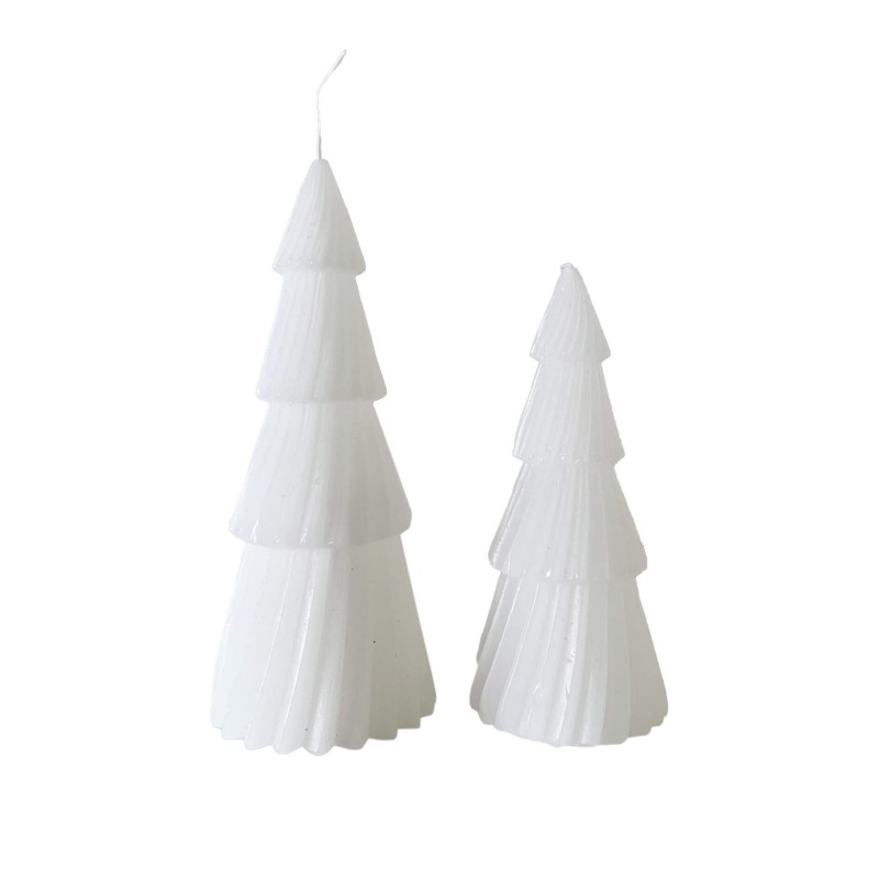 Rebecca Mobili Set of 2 Christmas Tree White Soy Wax Candles Gift Idea