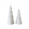 Rebecca Mobili Set 2 Candele Natalizie ad Albero Bianco in Cera di Soia Idea Regalo