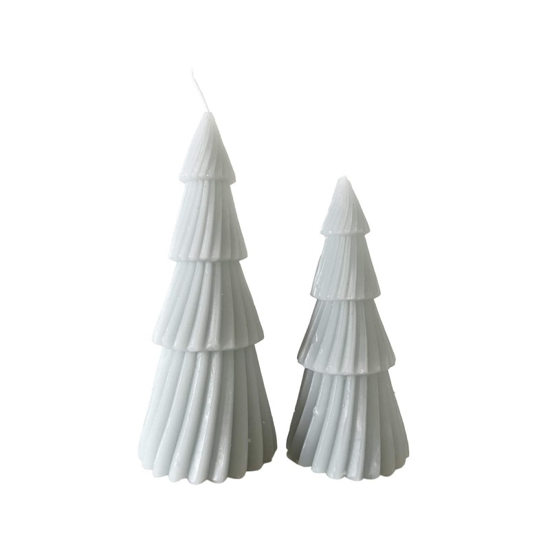 Rebecca Mobili Set de 2 Velas de Navidad Gris de Cera de Soja Decoración Navideña