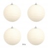 Rebecca Mobili Set of 4 Christmas Tree Balls White Plastic with Beads