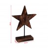 Rebecca Mobili Wood Star Brown with Stand Christmas Decoration