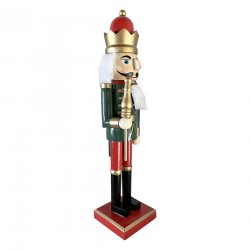 Rebecca Mobili Christmas Nutcracker Decorative Figurine Wood 38 cm with Red Crown