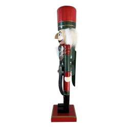 Rebecca Mobili Nutcracker Soldier Christmas Decoration in Wood 38 cm Red Hat