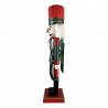 Rebecca Mobili Nutcracker Soldier Christmas Decoration in Wood 38 cm Red Hat