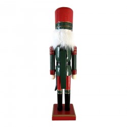 Rebecca Mobili Nutcracker Soldier Christmas Decoration in Wood 38 cm Red Hat