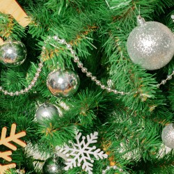 Rebecca Mobili Bolas de Navidad para Árbol Adornos 34 pzs Gris Plata Vidrio