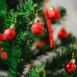 Rebecca Mobili Weihnachtsbaumkugeln Dekorationen 34 Stück Rot aus Glas