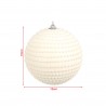 Rebecca Mobili Set of 4 Christmas Tree Balls White Plastic with Beads