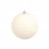 Rebecca Mobili Set of 4 Christmas Tree Balls White Plastic with Beads