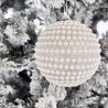 Rebecca Mobili Set 4 Large Christmas Tree Baubles Plastic Silver Color Classic Style