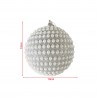 Rebecca Mobili Set 4 Large Christmas Tree Baubles Plastic Silver Color Classic Style