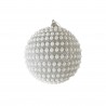 Rebecca Mobili Set 4 Large Christmas Tree Baubles Plastic Silver Color Classic Style