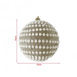 Rebecca Mobili Set 4 Decorazioni per Albero di Natale Palline Natalizie Plastica Color Oro