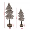 Rebecca Mobili Set 2 Mini Alberi di Natale in Feltro Grigio Marrone con Base in Legno