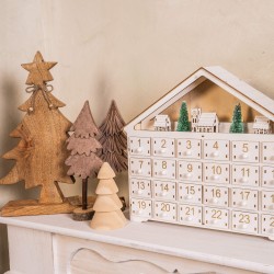 Rebecca Mobili Piccoli Alberi in Feltro Legno Marrone 2 pz Decorazione Natalizia