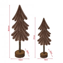 Rebecca Mobili Petits Arbres en Feutre Bois Marron 2 pièces Décoration de Noël