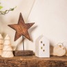 Rebecca Mobili Casita de Cerámica Decoración de Navidad con Luces Blanca para Mesa Chimenea