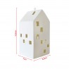 Rebecca Mobili Ceramic House Christmas Decoration with Lights White for Table Fireplace