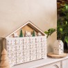 Rebecca Mobili Calendrier de l'Avent en Bois Blanc avec 24 Tiroirs et Lumières Idées Cadeaux