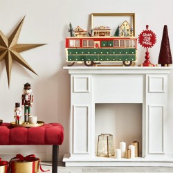 Rebecca Mobili Wooden Train-Shaped Advent Calendar with 24 Drawers and Lights Gift Idea