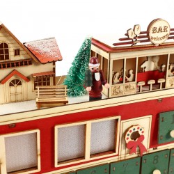 Rebecca Mobili Wooden Train-Shaped Advent Calendar with 24 Drawers and Lights Gift Idea