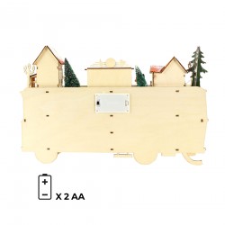 Rebecca Mobili Wooden Train-Shaped Advent Calendar with 24 Drawers and Lights Gift Idea