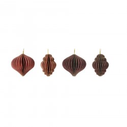 Rebecca Mobili Hanging Christmas Tree Ornaments in Paper 24 pcs 2 Colors