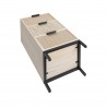 Rebecca Mobili Industrial Style Bedside Table in Wood and Metal with 3 Drawers