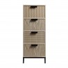 Rebecca Mobili Chest of Drawers with 4 Drawers in Wood and Metal Modern Style