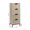 Rebecca Mobili Chest of Drawers with 4 Drawers in Wood and Metal Modern Style