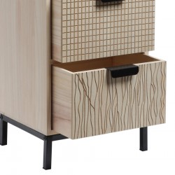 Rebecca Mobili Commode avec 4 Tiroirs en Bois et Métal de Style Moderne