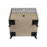 Rebecca Mobili Low Bedside Table with 2 Drawers in Wood and Metal Space Saver