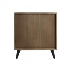 Rebecca Mobili Low Bedside Table with 2 Drawers in Wood and Metal Space Saver