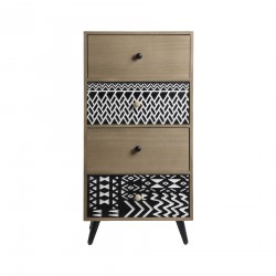 Rebecca Mobili Bathroom Chest of Drawers with 4 Drawers Wood Metal Industrial Style