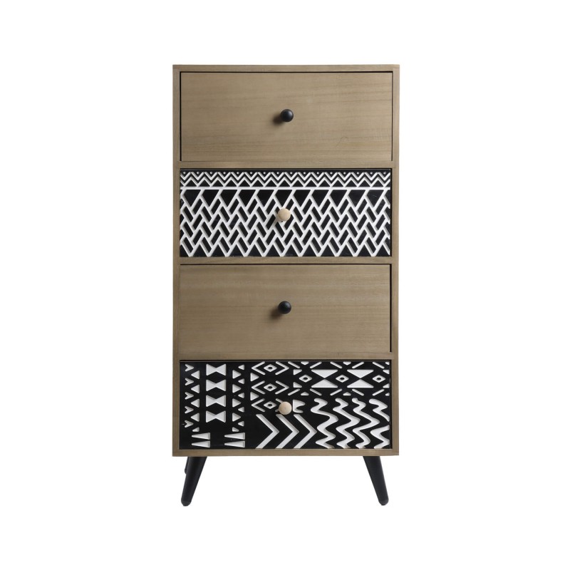 Rebecca Mobili Bathroom Chest of Drawers with 4 Drawers Wood Metal Industrial Style