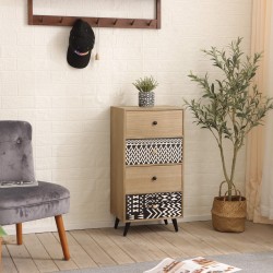 Rebecca Mobili Bathroom Chest of Drawers with 4 Drawers Wood Metal Industrial Style