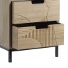 Rebecca Mobili Scandinavian Style Bedside Table with 3 Wooden Drawers Compact