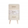 Rebecca Mobili Tall and Slim Wooden Bedside Table with 3 Drawers