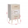 Rebecca Mobili Tall and Slim Wooden Bedside Table with 3 Drawers