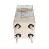 Rebecca Mobili Slim Wooden Chest of Drawers with 4 Drawers Boho Style