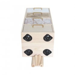 Rebecca Mobili Cassettiera Slim in Legno con 4 Cassetti Stile Boho