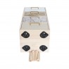 Rebecca Mobili Cassettiera Slim in Legno con 4 Cassetti Stile Boho